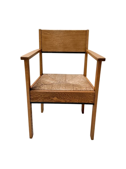 Art Deco Armchair by J.A. Muntendam, Solid Oak, Dutch Design, 1920s
